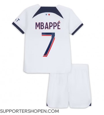 Paris Saint-Germain Kylian Mbappe #7 Bortatröja Barn 2023-24 Kortärmad (+ korta byxor)